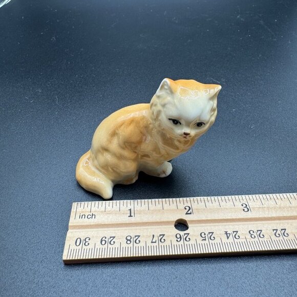 Vintage lefton small porcelain orange tabby  cat figurine - Picture 6 of 7